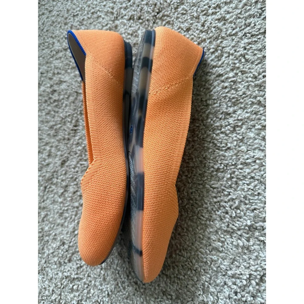 Rothy's Women's The Flat Tangerine Orange Round Toe Slip On Flats Size 8 Preppy